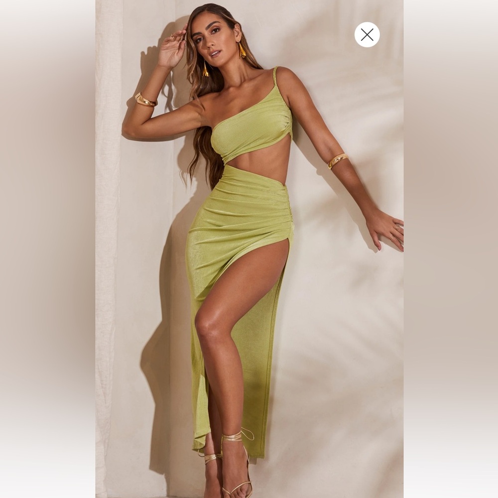 One Shoulder Cut Out Maxi Dress